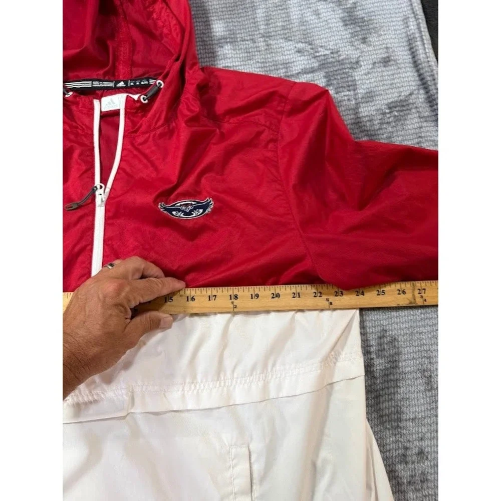 Florida Atlantic Adidas Mens XL Windbreaker Jacket Red 1/2 Zip‎ Pullover Hooded.